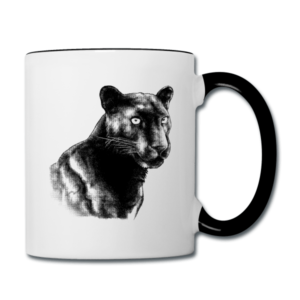 Leopard, Schwarzer Panther Tasse zweifarbig