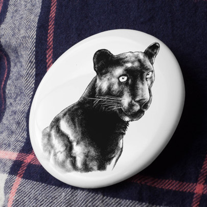Schwarzer Panther Buttons groß