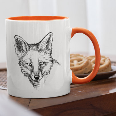 Rotfuchs Tasse zweifarbig