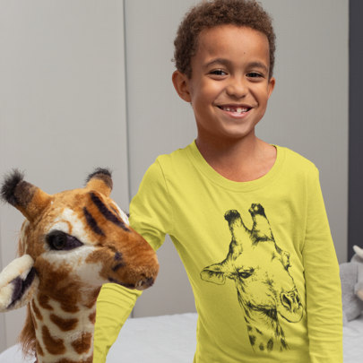 Giraffe Kinder Premium Langarmshirt