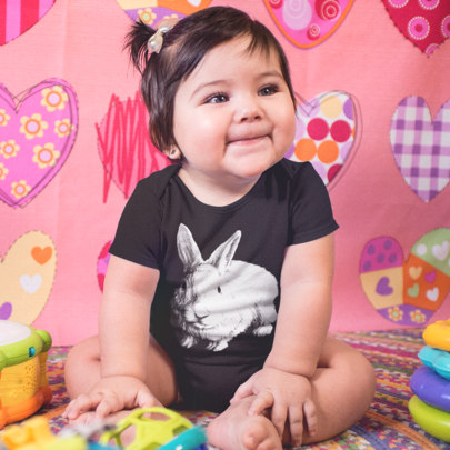 Hauskaninchen Baby Bio Kurzarmbody